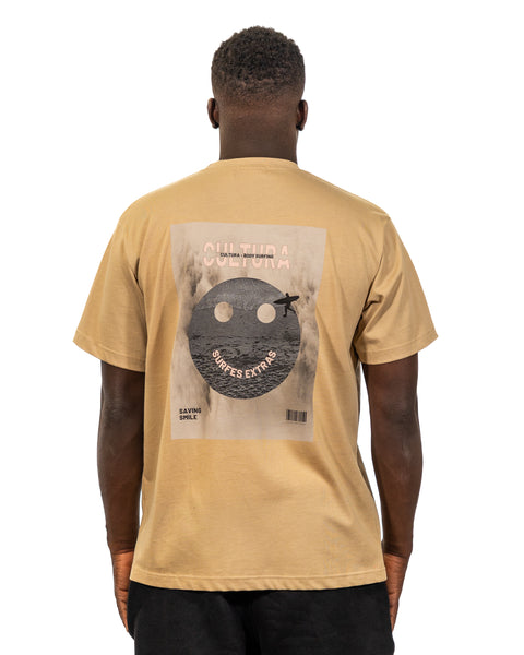 "SMILE" T-Shirt Beige