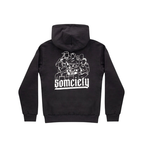 " 5OMCIETY " Hoodie Black